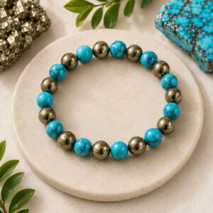 turquoise and pyrite bracelet 2